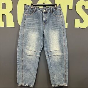 Women’s Baggy Barrel Jeans Medium Wash Size XL